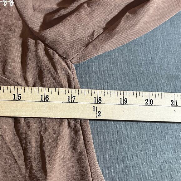 Entro Tunic Top Womens Size Small Brown White Lace Embroidered Boho Festival NEW - Picture 9 of 9